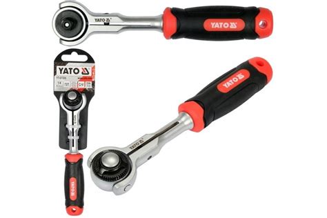 Трещотка с вращающейся головкой YATO 1/4", 145 мм, 72Т YT-07200 ...