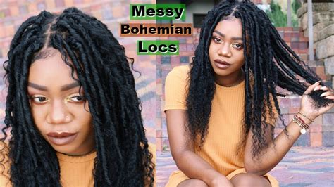 Easy Messy Bohemian Goddess Faux Locs W Human Hair Individual Crochet Locs Jazz Nicole