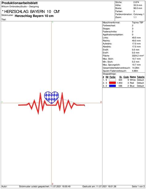 Stickdatei Herzschlag Bayern X X Rahmen Puls Herz Etsy De