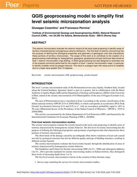 Pdf Qgis Geoprocessing Model To Simplify First Level Seismic A