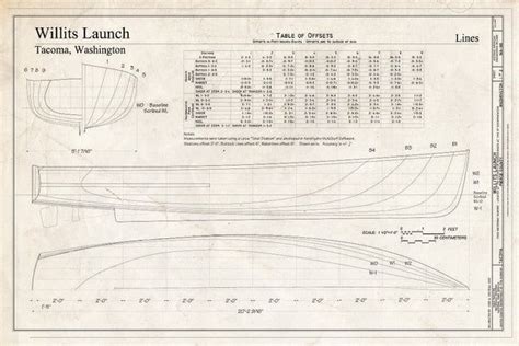 Blueprint Willits Launch Lines Willits Launch Foss Waterway Seaport