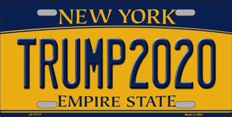 Trump 2020 New York Metal License Plate Made In Usa