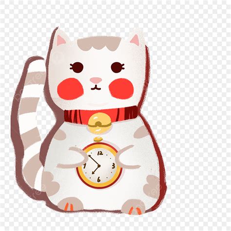 Cute Alarm Clock Clipart Transparent Background Cartoon Cute Cat