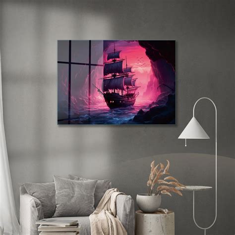 Glass Wall Art Sailing Ship Wall Art Tempered Glass Wall Art Wall