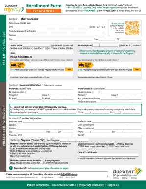 Fillable Online Dupixent Myway Enrollment Form Allergist English Pdf