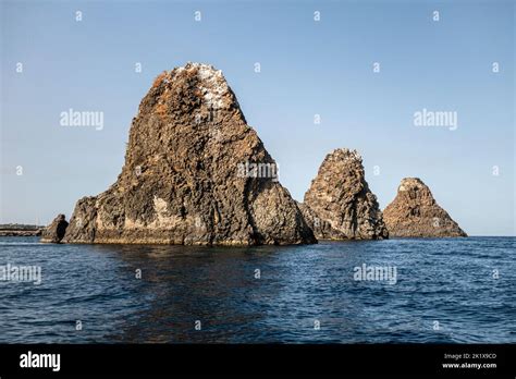 The Faraglioni Or Isole Dei Ciclopi Cyclopean Islands A Group Of