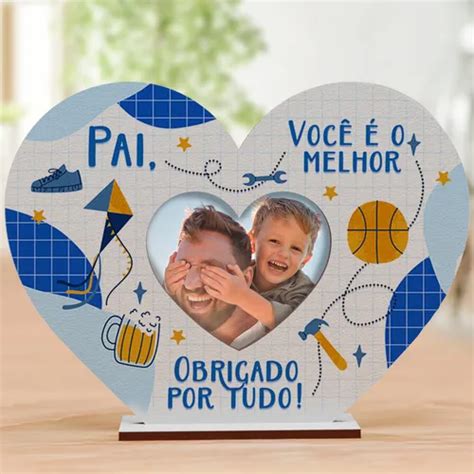 Kit 50 Lembrancinha Dia Dos Pais Moldura Coração E Chaveiro | Frete grátis