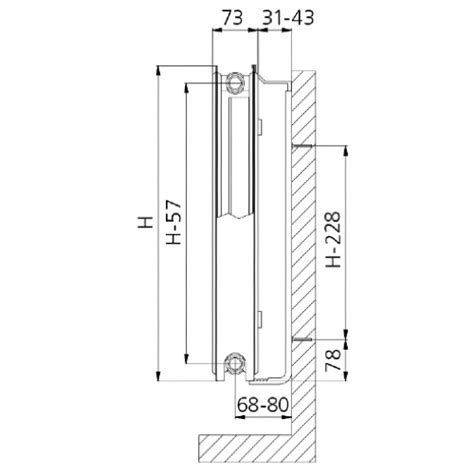 Brugman Vlakke Paneel Radiator 300 Hoog X 700 Breed Type 21S