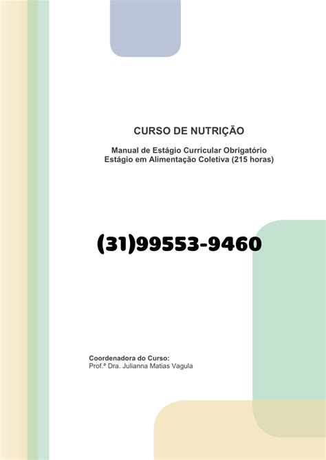 Estágio em Alimentação Coletiva 215 horas Portfolio Pronto