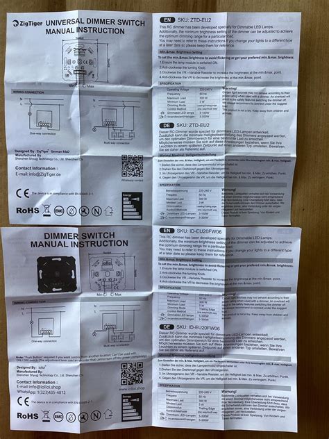 Zigtiger Dimmer Schalter Led Dimmer V Drehdimmer Unterputz