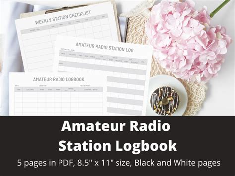 Amateur Radio Station Logbook Printable Digital Instant Download