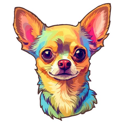 Colorato Chihuahua Cane Chihuahua Ritratto Cane Etichetta Clip Arte