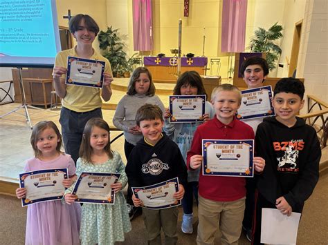 St. - Congratulations to our March Students of the Month. These