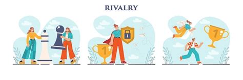 O Que Significa Rivalidade - Conjunto de conceito de rivalidade personagens competindo entre si ...