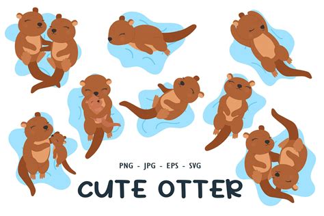 Happy Otter Clipart