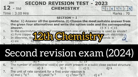 Th Chemistry Second Revision Exam Question Paper Model