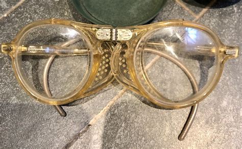 Vintage Wwii Safety Glasses Metal Case Punk Rock Goth Gem