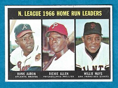 1967 TOPPS NL HOME RUN LDRS AARON MAYS BASEBALL CARD 244 NRMT EBay