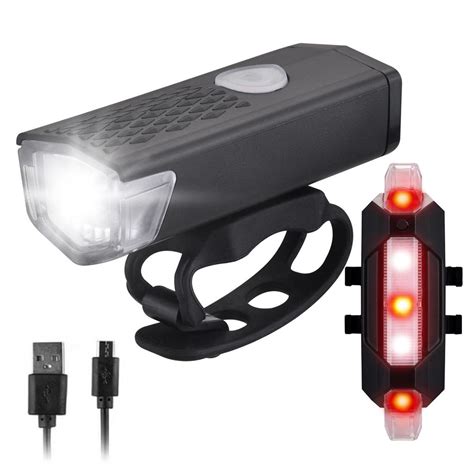 Cheap Bike Lights Set USB Rechargeable Bicycle Headlight Tail Light