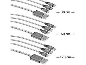 Callstel Ladekabel für Handy 3er Set 3in1 Schnellladekabel Micro USB