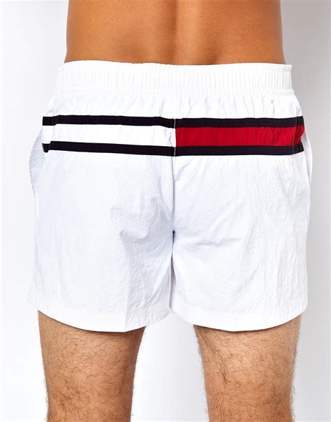 Lyst Tommy Hilfiger Denim Flag Swim Shorts In White For Men