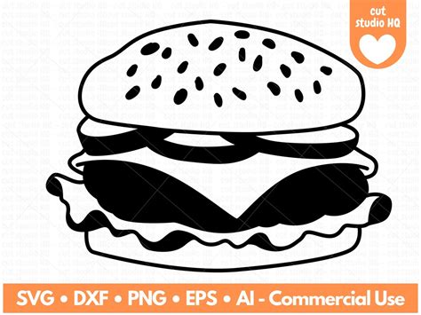 Cheeseburger Svg Hamburger Svg Burger Svg Fast Food Svg Food Clipart Svg Png Files