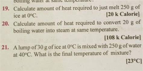 Calculate Amount Of Heat Required To Just Melt G Of Ice At C