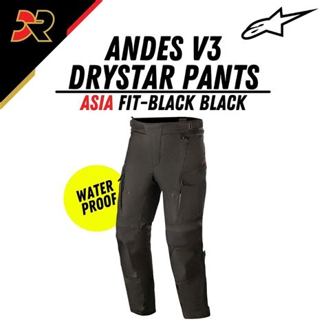 Jual ALPINESTARS ANDES V3 DRYSTAR PANTS BLACK CELANA TOURING