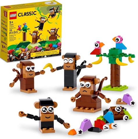 LEGO Classic Creative Monkey Fun 11031 Building Toy Set for Kids, Boys, and Girls Ages 5+ (135 ...