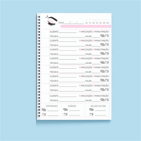 Arquivo Digital Caderno Agendamento Design De Sobrancelha Elo7