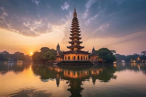 Premium Photo Hanoi Buddhist Pagoda Tran Quoc Pagoda On West Lake At