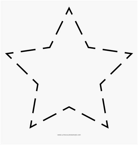 Dashed Star Coloring Page Star Writing Template With Lines Hd Png