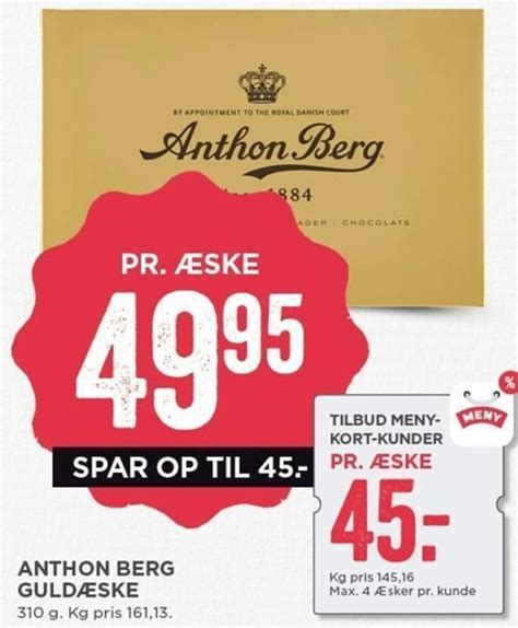 Anthon Berg Guldæske 310 g tilbud hos MENY