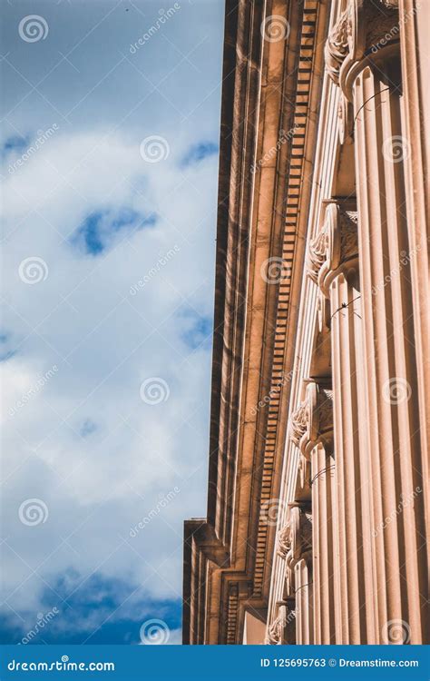 Roman Style Building With Blue Sky And Clouds Stock Image Image Of Roman Light 125695763