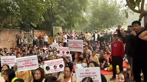 Manipur Over Detained After Protests Break Out In Delhi Amid