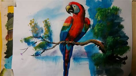 Pintar Guacamayo Facil Cartulina Pintura Satinado Ortegart