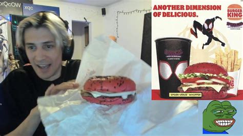 Xqc Tries Burger Kings New Spider Verse Whopper Youtube