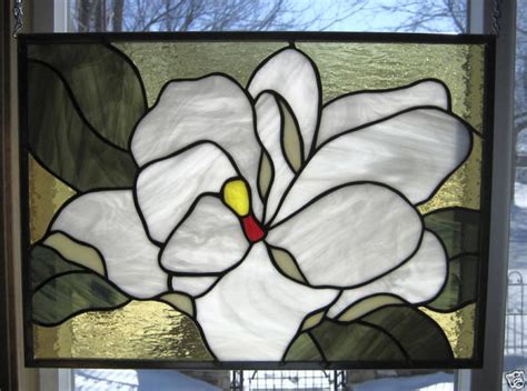 Magnolia Stained Glass Windows Stained Glass Flowers Stained Glass