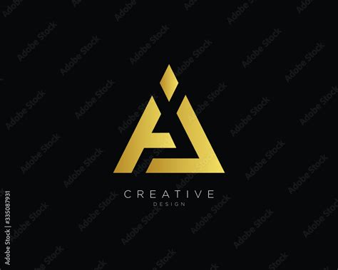 Letter Aj Logo Design Creative Minimal Aj Monogram In Gold Color