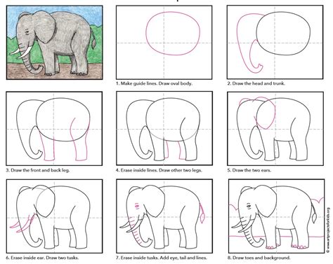 How To Draw Elephant Drawing Steps