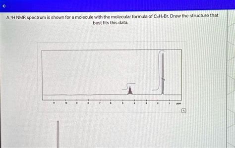 A H Nmr Spectrum Is Shown For A Molecule With The Molecular Formula Of