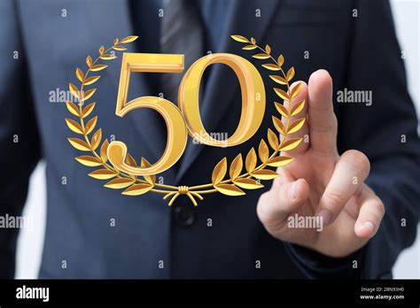 Ein 50 Jahre Jubiläum Feier Logo Mit Eleganter Feier Stockfotografie