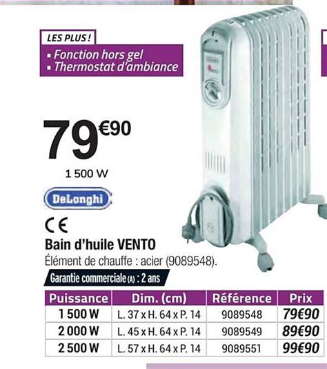 Promo Bain D Huile Vento Delonghi Chez Bricorama Icatalogue Fr