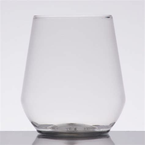 Visions 12 Oz Heavy Weight Clear Plastic Stemless Wine Glass 64 Case