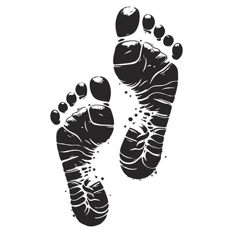 Black Silhouette Human And Baby Footprints Vector Illustration