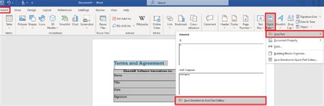 Microsoft Word Parts