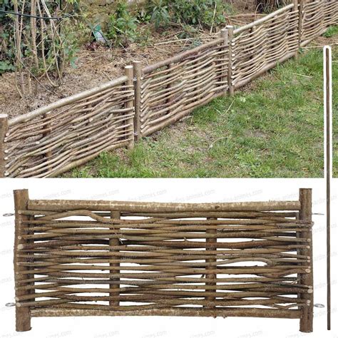 Bordure De Jardin En Bois Noisetier Avec Tige Bordure Jardin Bois