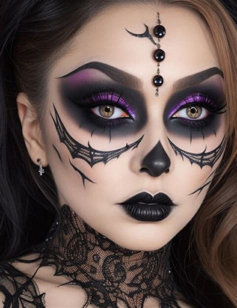 Premium AI Image | A spooky yet glamorous Halloween makeup look ...