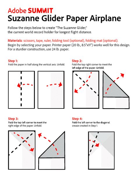 Suzanne Glider Paper Airplane Template Download Printable PDF | Templateroller