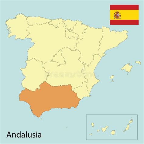 Andalusia, spain map stock illustration. Illustration of world - 265879332